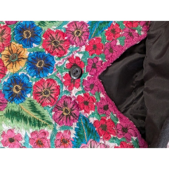 Bohemian Multicolored Textile Bag With Floral Embroidery - Picture 7 of 15